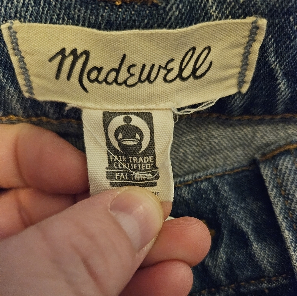 Madewell Slim Boy Indigo Fair Trade Distressed Jeans size 25 - Picture 6 of 7